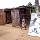 A roadside cinema advertises the 1996 film “First Strike,” starring Jackie Chan.